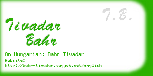 tivadar bahr business card